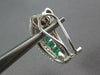 LARGE 4.14CT DIAMOND & AAA EMERALD 18KT WHITE GOLD 3D CLIP ON HANGING EARRINGS