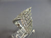 ESTATE LARGE 1.35CT DIAMOND 14KT WHITE GOLD ROUND & BAGUETTE V SHAPE CROWN RING