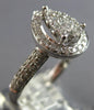 .70CT DIAMOND 18KT WHITE GOLD 3D CLASSIC ROUND CLUSTER PEAR SHAPE HALO LOVE RING