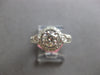1.22CT DIAMOND 18K WHITE GOLD 3D SOLITAIRE HALO FILIGREE 3 STONE ENGAGEMENT RING