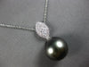 LARGE .37CT DIAMOND & AAA TAHITIAN PEARL 18KT WHITE GOLD MARQUISE LOVE NECKLACE