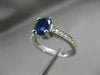 ESTATE 1.97CT DIAMOND & AAA SAPPHIRE 14KT WHITE GOLD OVAL ENGAGEMENT RING #16437