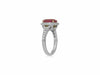 LARGE GIA CERTIFIED 4.30CT DIAMOND & AAA RUBY 18K 2 TONE GOLD 3D ENGAGEMENT RING