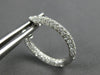 1.68CT DIAMOND 18KT WHITE GOLD INSIDE OUT MULTI ROW OVAL HUGGIE HANGING EARRINGS