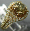 ESTATE 1.56CT WHITE & CHOCOLATE FANCY DIAMOND 14K ROSE GOLD HALO ENGAGEMENT RING