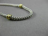 ESTATE LONG 14KT WHITE & YELLOW GOLD ITALIAN BEAD BY THE YARD NECKLACE #22905