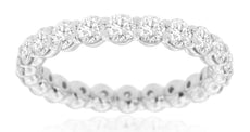 2.40CT DIAMOND 14KT WHITE GOLD 3D SHARED PRONG ETERNITY WEDDING ANNIVERSARY RING