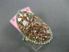 ESTATE LARGE 5.02CT WHITE & PINK DIAMOND 18KT GOLD MULTI SHAPE OVAL CLUSTER RING