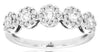 ESTATE .75CT DIAMOND 14KT WHITE GOLD MULTI FLOWER SEMI ETERNITY ANNIVERSARY RING