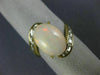 ESTATE LARGE 6.20CT CZ & AAA OPAL 14KT YELLOW GOLD 3D OVAL CRISS CROSS RING