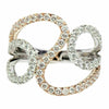 ESTATE LARGE .98CT DIAMOND 18KT WHITE & ROSE GOLD 3D SWIRL LOVE KNOT FUN RING