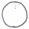 ESTATE 27.64CT DIAMOND & AAA SAPPHIRE 18KT WHITE GOLD ROUND HALO TENNIS NECKLACE