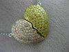 LARGE 1.89CT PINK & FANCY YELLOW DIAMOND 18KT TRI COLOR GOLD HEART LOVE NECKLACE
