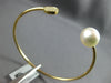 .14CT DIAMOND & SOUTH SEA PEARL 18KT YELLOW GOLD ROUND FLEXIBLE BANGLE BRACELET