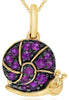ESTATE .28CT AAA PINK SAPPHIRE 14KT YELLOW GOLD HAPPY SNAIL FUN FLOATING PENDANT