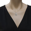 ESTATE .25CT DIAMOND 18KT WHITE GOLD 3D ROUND CRISS CROSS SWIRL FLOATING PENDANT