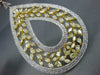 ESTATE EXTRA LARGE 27.5CT WHITE & FANCY YELLOW DIAMOND 18K GOLD HANGING EARRINGS