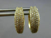 ESTATE .72CT DIAMOND 14KT YELLOW GOLD 3D MULTI ROW MICRO PAVE HUGGING EARRINGS