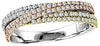 ESTATE .65CT DIAMOND 14KT TRI COLOR GOLD TWO ROW CRISS CROSS OVER LAPPING RING