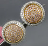 ESTATE LARGE 1.35CT WHITE & PINK DIAMOND 18KT ROSE GOLD CLUSTER CLIP ON EARRINGS