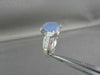 ANTIQUE WIDE 5.20CT DIAMOND & AAA BLUE QUARTZ 14KT WHITE GOLD FILIGREE FUN RING