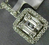 .49CT DIAMOND 18KT WHITE GOLD 3D ROUND & BAGUETTE SQUARE OCTAGON CLUSTER PENDANT