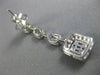 ESTATE 1.85CT DIAMOND 18KT WHITE GOLD JOURNEY HALO SQUARE STUD HANGING EARRINGS