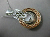 ESTATE LARGE .50CT DIAMOND FLOATING TIGER 14K WHITE & ROSE GOLD PENDANT STUNNING