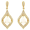 .79CT DIAMOND & AAA OPAL 14KT YELLOW GOLD PEAR SHAPE TEAR DROP HANGING EARRINGS