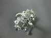 ESTATE LARGE 3.0CT DIAMOND 14KT WHITE GOLD DOUBLE FLOWER CRISS CROSS SWIRL RING