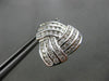 ESTATE LARGE 1.92CT DIAMOND 14K WHITE GOLD 3D MULTI ROW TRIANGULAR STUD EARRINGS