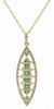 .48CT DIAMOND & AAA EMERALD 14KT YELLOW GOLD MULTI FLOWER LEAF FLOATING PENDANT