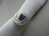 ANTIQUE WIDE DIAMOND & AAA SAPPHIRE 2.70CT 14KT WHITE GOLD COCKTAIL RING