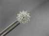 ESTATE .66CT DIAMOND 18KT WHITE GOLD 3D CLASSIC FLOWER SNOWFLAKE STUD EARRINGS