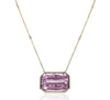EXTRA LARGE 76.31CT DIAMOND & AAA KUNZITE 18KT YELLOW GOLD OCTAGON LOVE NECKLACE