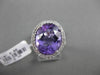 ESTATE LARGE 7.28CT DIAMOND & AAA AMETHYST 14KT WHITE GOLD 3D FILIGREE HALO RING