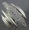 LARGE 1.13CT DIAMOND 18KT WHITE GOLD MATTE & SHINY ELONGATED MARQUISE SHAPE RING