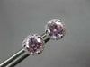 ESTATE 2.1CT DIAMOND & AAA PINK QUARTZ 14K WHITE GOLD HALO MARTINI STUD EARRINGS