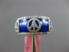 WIDE 1.40CT DIAMOND & BLUE ENAMEL 18KT WHITE GOLD MULTI PEACE SIGN ETERNITY RING