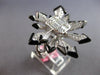 EXTRA LARGE 2.22CT DIAMOND & BLACK ENAMEL 18KT WHITE GOLD ROUND & BAGUETTE RING