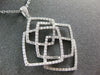 ESTATE LARGE 1.56CT DIAMOND 18K WHITE GOLD 3D MULTI SQUARE LOVE KNOT FUN PENDANT