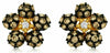 .90CT WHITE & CHOCOLATE FANCY DIAMOND 14K YELLOW GOLD FLOWER STAR STUD EARRINGS