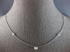 ESTATE 1.30CT DIAMOND 14KT WHITE GOLD ROUND SOLITAIRE BY THE YARD LOVE NECKLACE