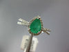 .89CT DIAMOND & AAA EMERALD 14KT WHITE GOLD 3D PEAR SHAPE & ROUND HALO LOVE RING