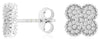 .25CT DIAMOND 14KT WHITE GOLD ROUND CLASSIC PAVE FLOWER MULTI BEAD STUD EARRINGS
