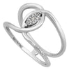 0.05CT DIAMOND 18K WHITE GOLD CLASSIC ROUND CLUSTER MARQUISE SHAPE LOVE KNOT RING