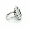 LARGE 9.38CT DIAMOND & AAA EMERALD 18K WHITE GOLD SQUARE OCTAGON ENGAGEMENT RING