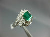 ESTATE 1.53CT DIAMOND & AAA EMERALD 14KT WHITE GOLD BAGUETTE ENGAGEMENT RING 121