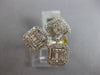 LARGE 1.11CT DIAMOND 14KT YELLOW GOLD ROUND & BAGUETTE CLUSTER HALO SQUARE RING