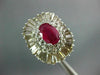 4.58CT WHITE & FANCY YELLOW DIAMOND & AAA RUBY 18KT WHITE GOLD BALLERINA RING